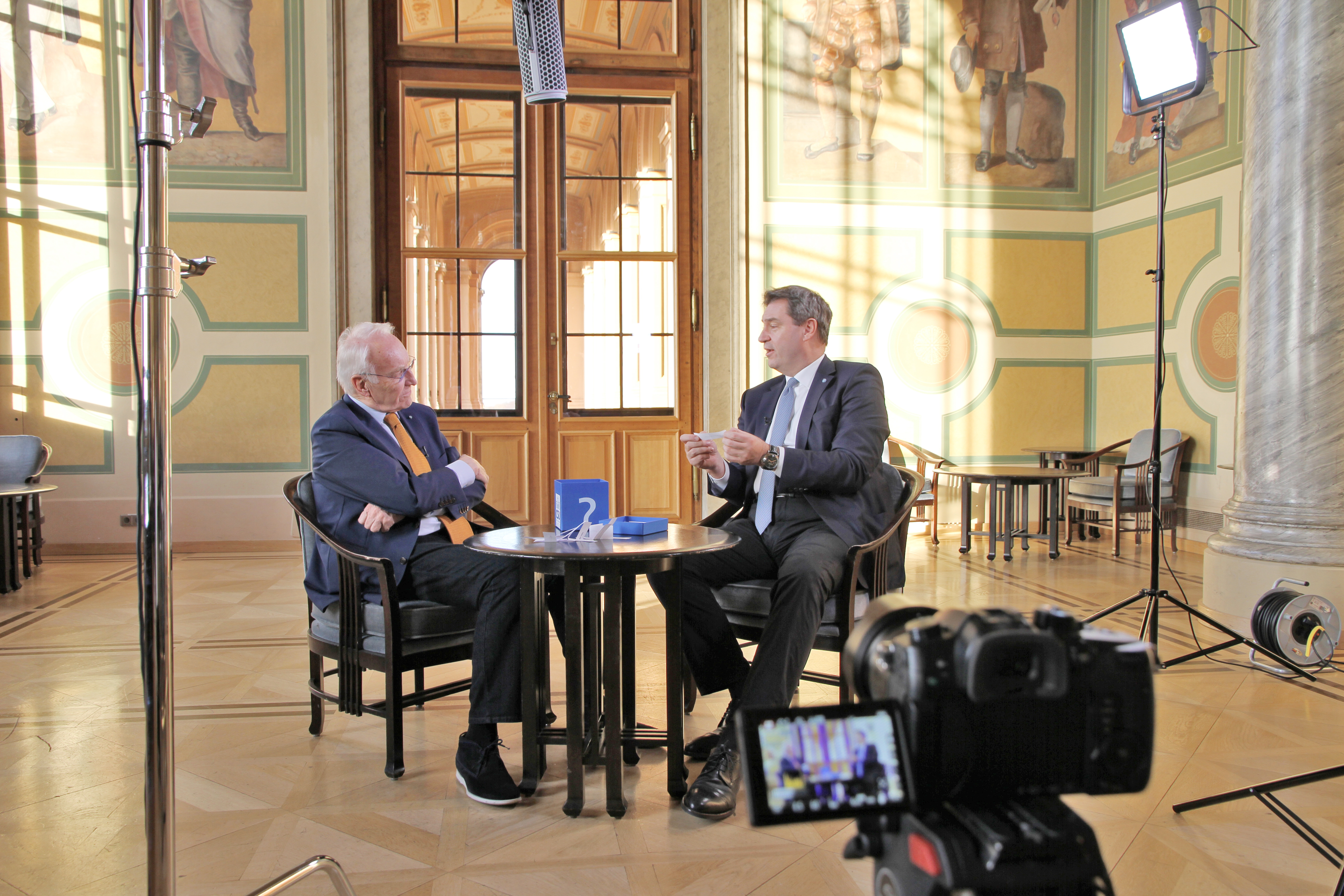 Markus Söder und Edmund Stoiber zum Beitrag " Friedensprojekt Europa"