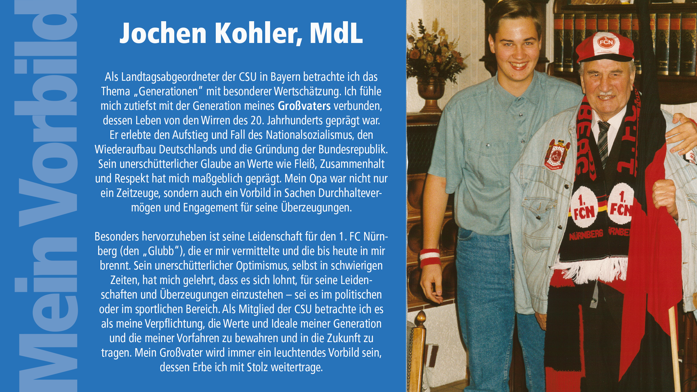 Wer war Ihr Vorbild? Beitrag von Jochen Kohler.