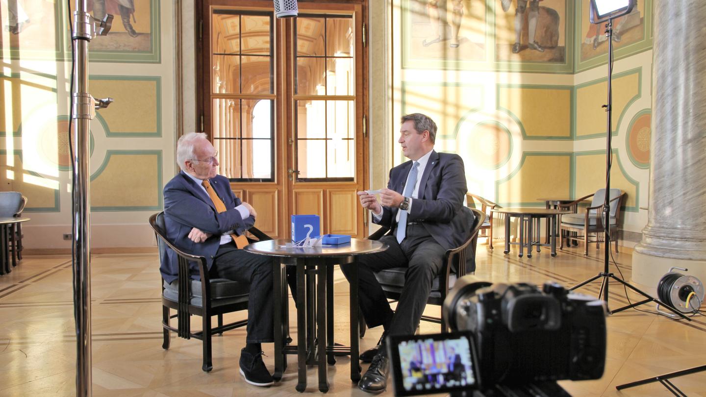 Markus Söder und Edmund Stoiber zum Beitrag " Friedensprojekt Europa"